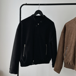 チャイナカラーバイカースエードジャケット