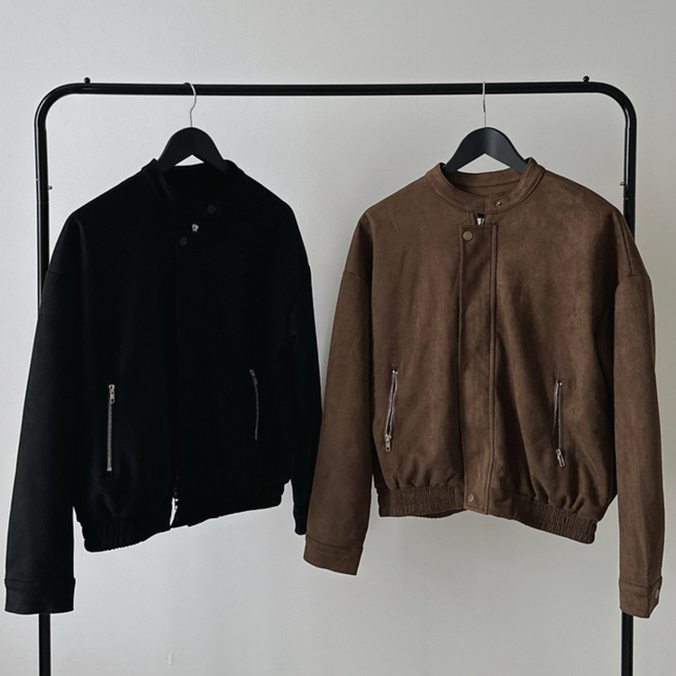 チャイナカラーバイカースエードジャケット｜ジャケット｜韓国