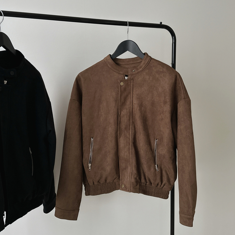 チャイナカラーバイカースエードジャケット