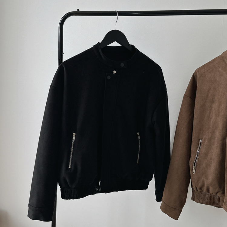 チャイナカラーバイカースエードジャケット