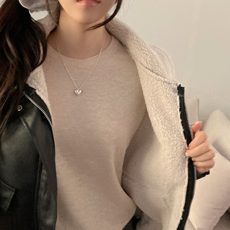 너트 뽀글이 덤블 무스탕 점퍼 블랙