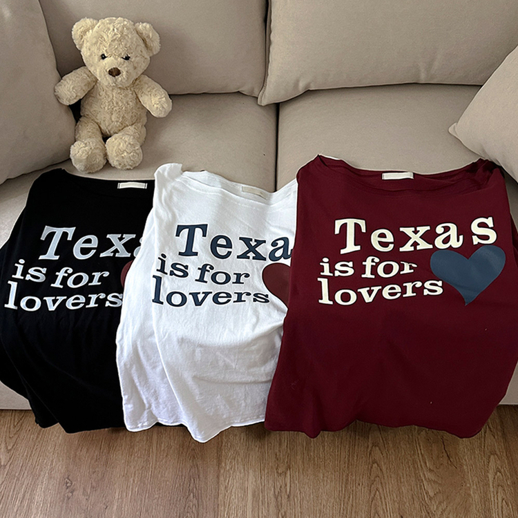 テキサスハートオフショルダー長袖Tシャツ