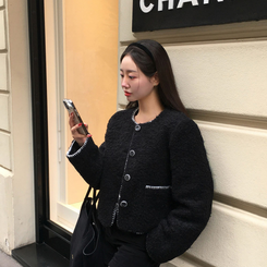 ステッチツイードジャケット BLACK