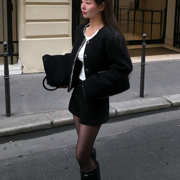 ステッチツイードジャケット BLACK