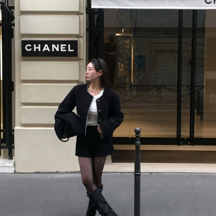 ステッチツイードジャケット BLACK