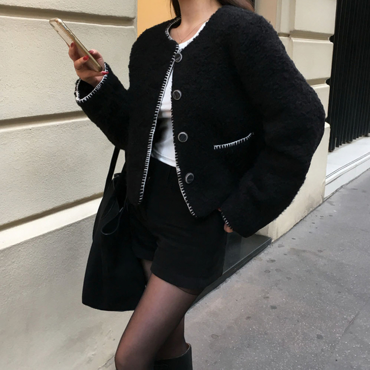 ステッチツイードジャケット BLACK