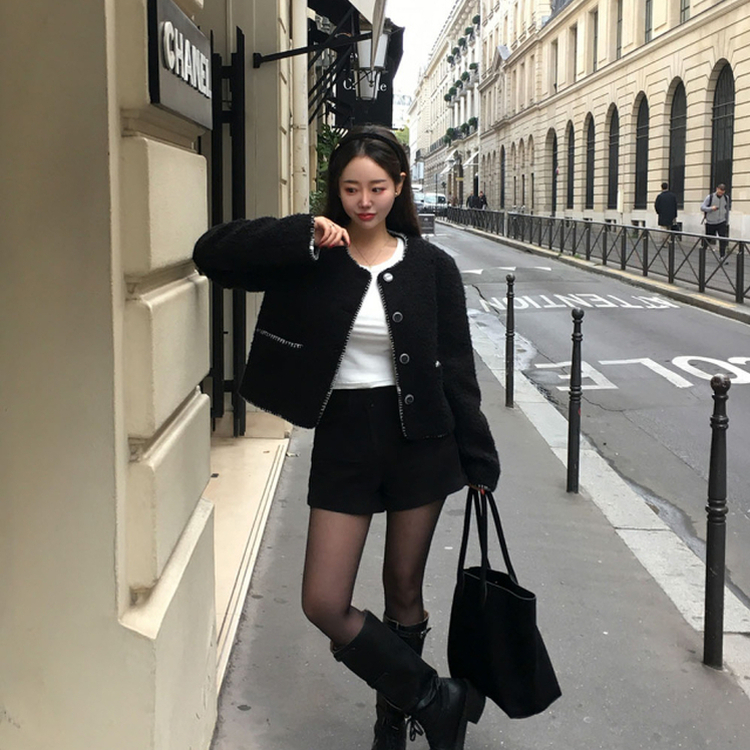 ステッチツイードジャケット BLACK