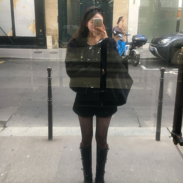 ステッチツイードジャケット BLACK