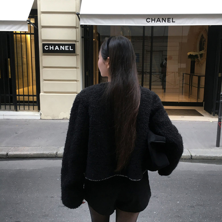 ステッチツイードジャケット BLACK