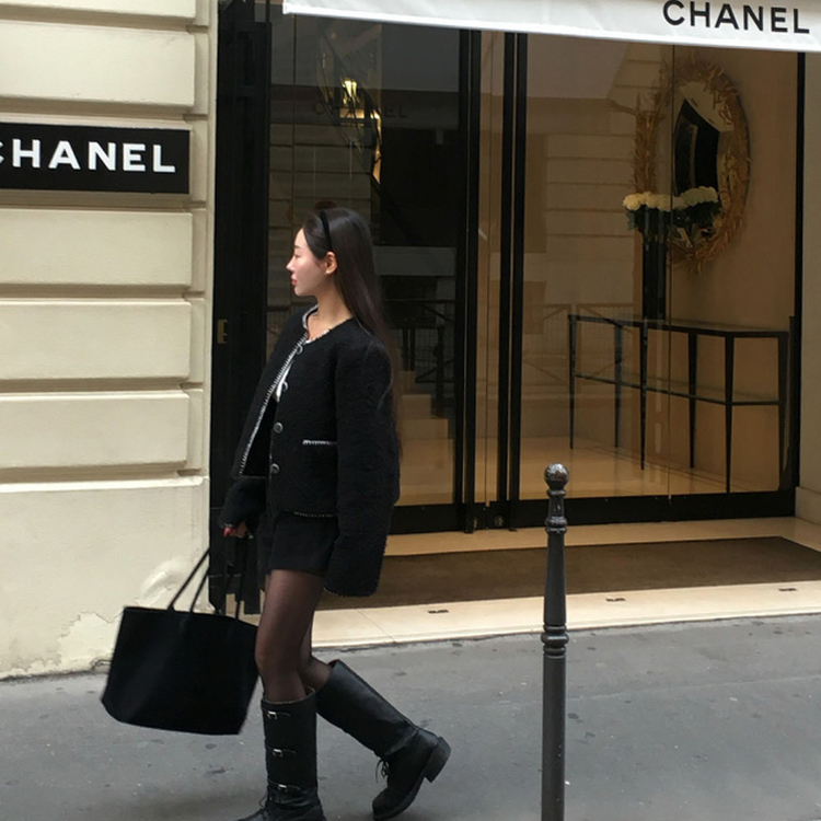 ステッチツイードジャケット BLACK