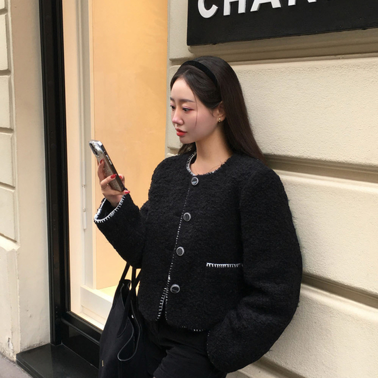 ステッチツイードジャケット BLACK