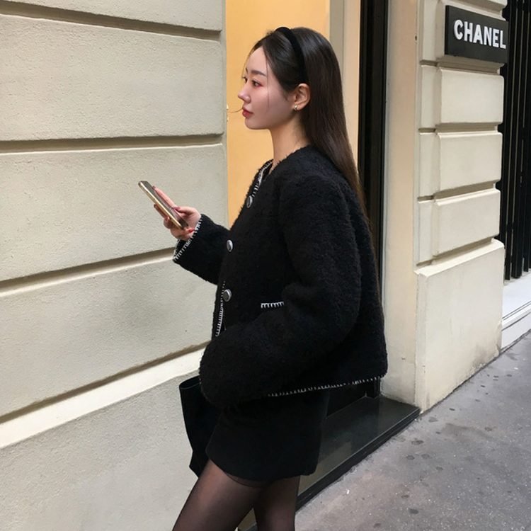 ステッチツイードジャケット BLACK