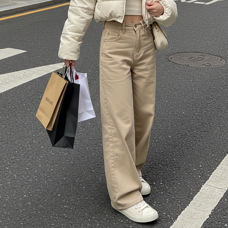 겨울기모ver 호이트 3기장 5컬러 베이직 와이드 코튼 팬츠 베이지
