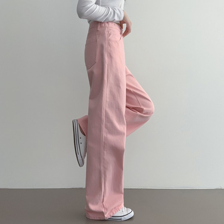 겨울기모ver 호이트 3기장 5컬러 베이직 와이드 코튼 팬츠 핑크