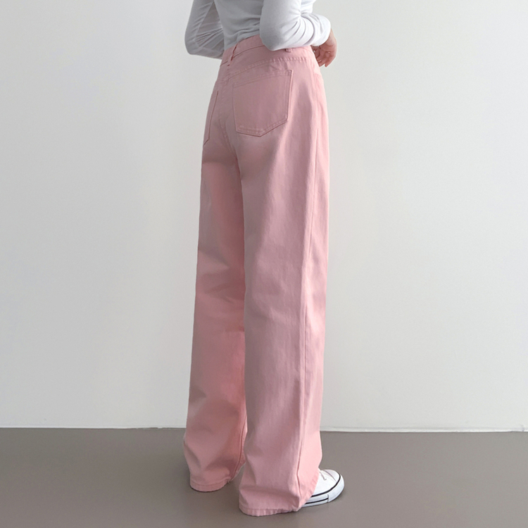 겨울기모ver 호이트 3기장 5컬러 베이직 와이드 코튼 팬츠 핑크
