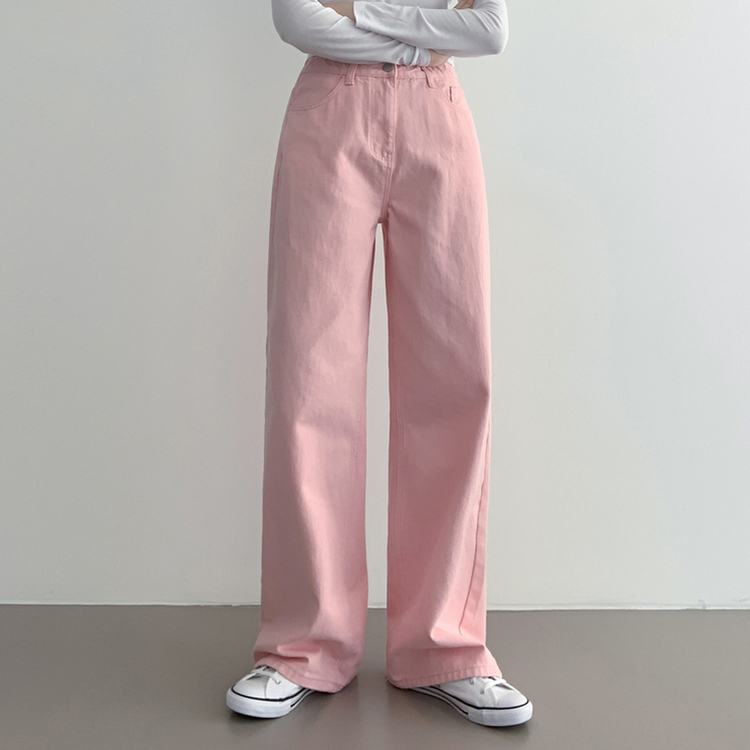 겨울기모ver 호이트 3기장 5컬러 베이직 와이드 코튼 팬츠 핑크