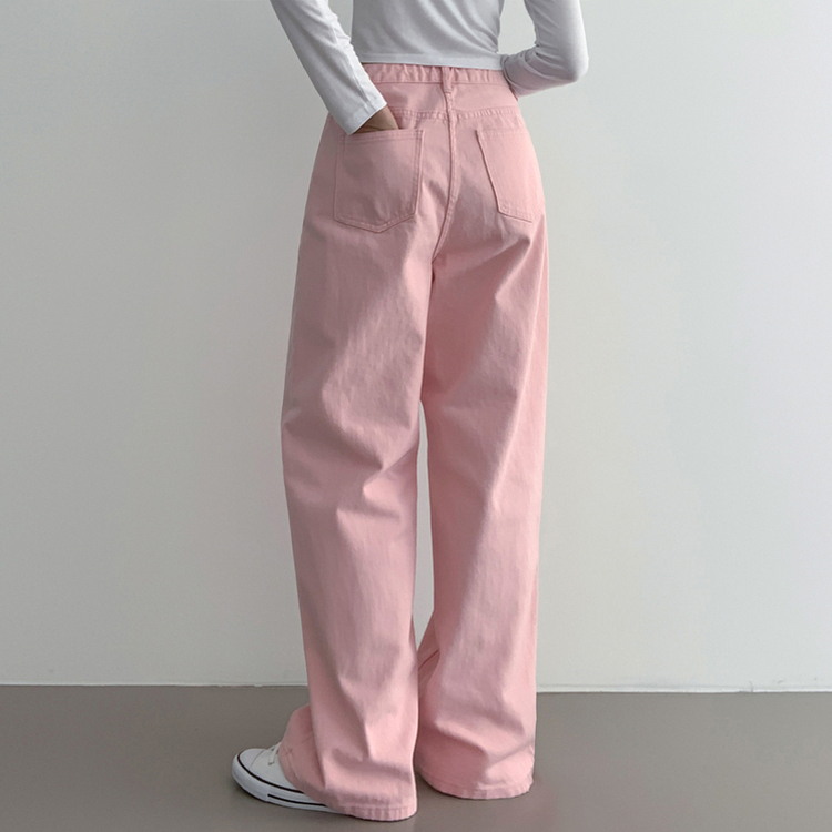 겨울기모ver 호이트 3기장 5컬러 베이직 와이드 코튼 팬츠 핑크
