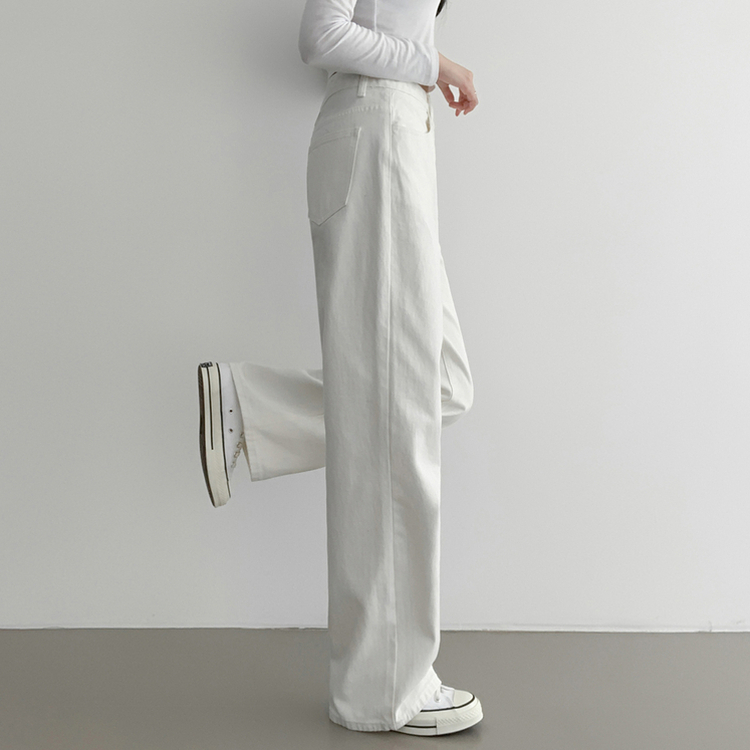 겨울기모ver 호이트 3기장 5컬러 베이직 와이드 코튼 팬츠 화이트