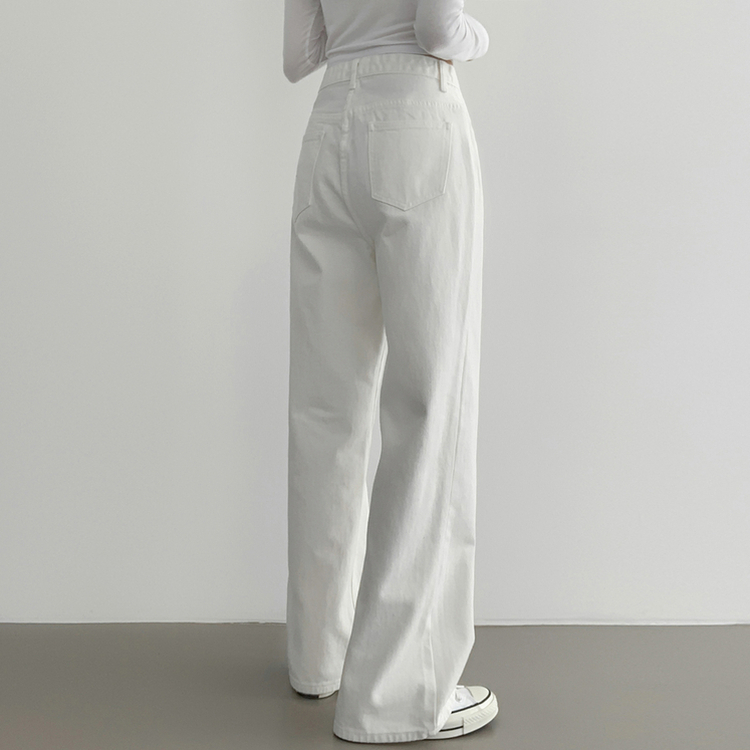 겨울기모ver 호이트 3기장 5컬러 베이직 와이드 코튼 팬츠 화이트