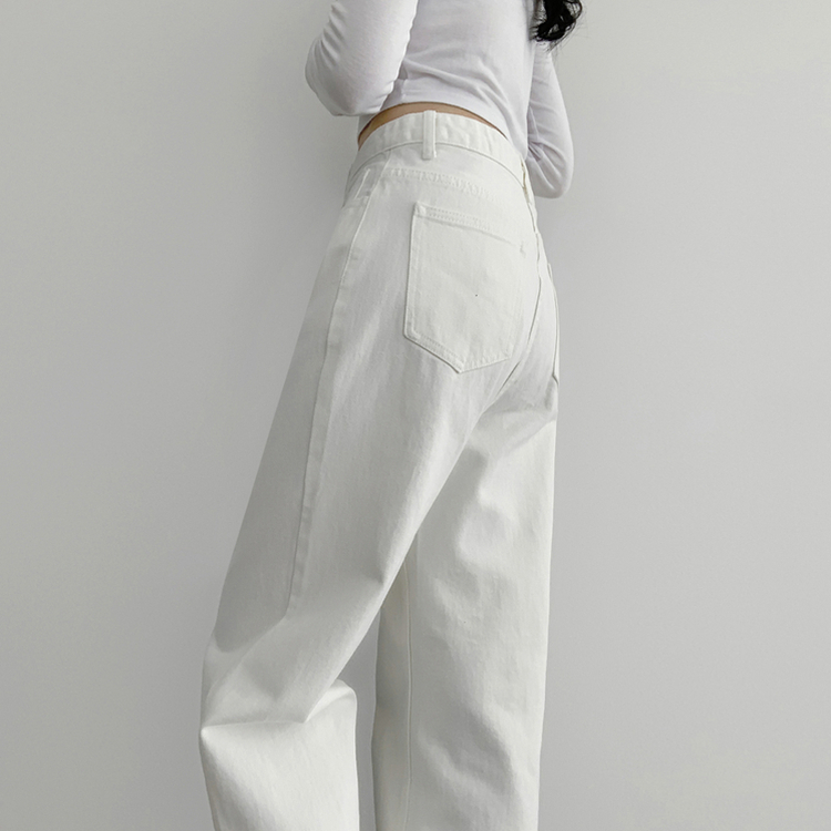겨울기모ver 호이트 3기장 5컬러 베이직 와이드 코튼 팬츠 화이트