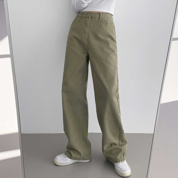 겨울기모ver 호이트 3기장 5컬러 베이직 와이드 코튼 팬츠 카키