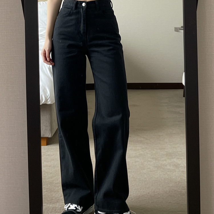 겨울기모ver 호이트 3기장 5컬러 베이직 와이드 코튼 팬츠 블랙