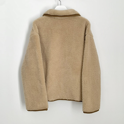 양털 뽀글이 배색 아방핏 스웨이드 무스탕 퍼자켓 후리스 점퍼