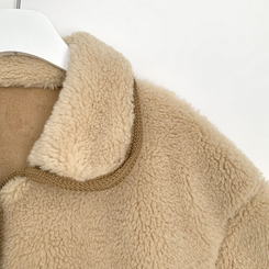 양털 뽀글이 배색 아방핏 스웨이드 무스탕 퍼자켓 후리스 점퍼