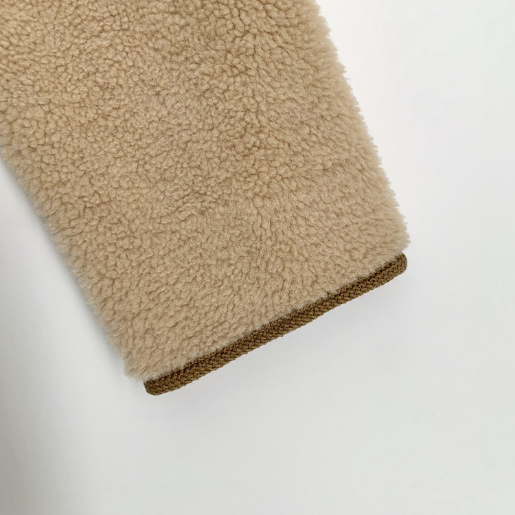 양털 뽀글이 배색 아방핏 스웨이드 무스탕 퍼자켓 후리스 점퍼