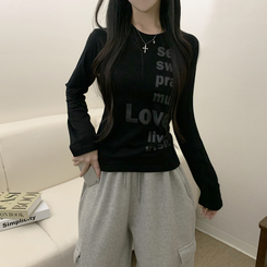 ラブポイント長袖Tシャツ BLACK