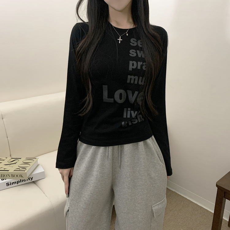 ラブポイント長袖Tシャツ BLACK