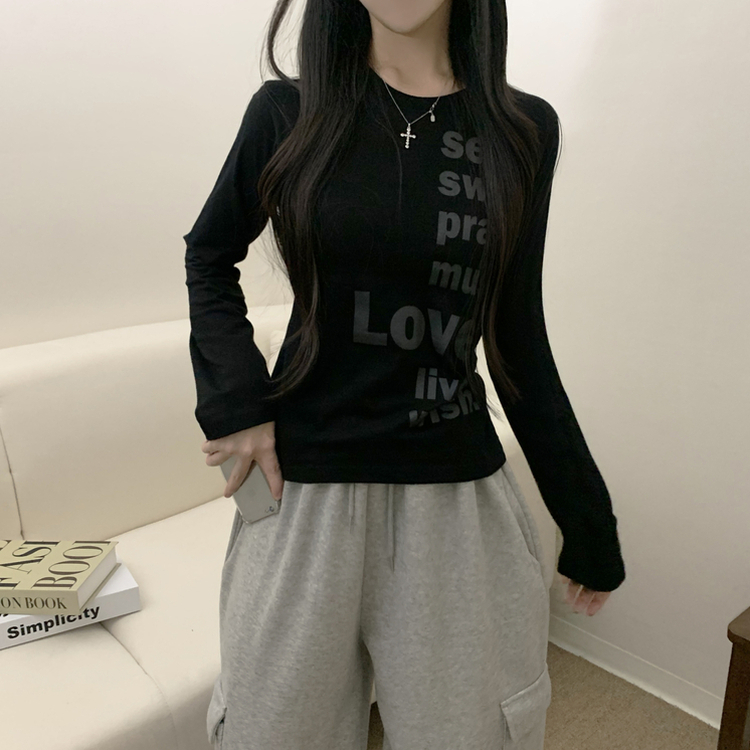 ラブポイント長袖Tシャツ BLACK