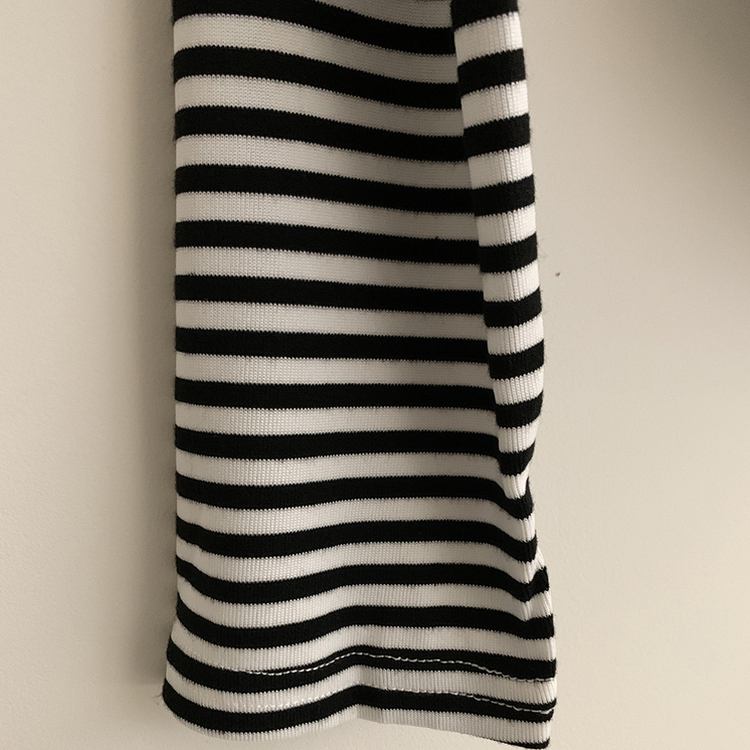 ストライプワンショルダー長袖Tシャツ