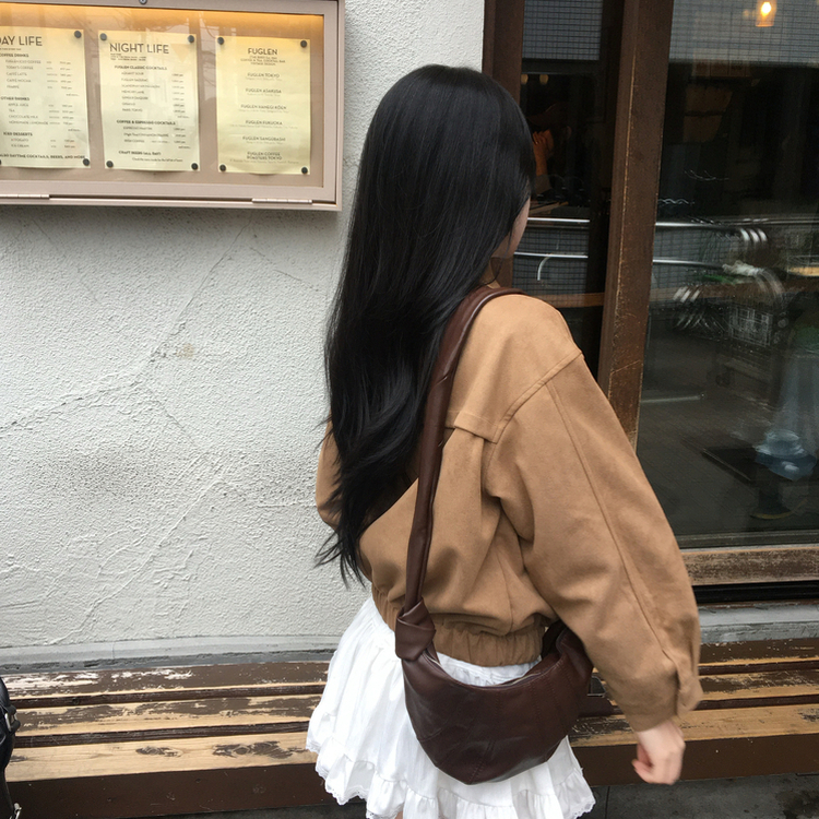 クロワッサンクロスバッグ BROWN