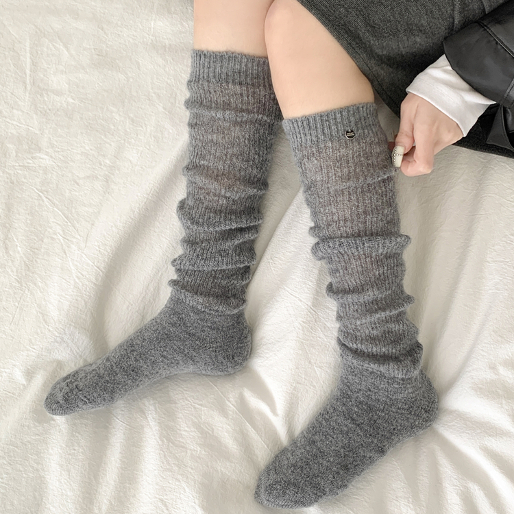 ニットウォーマーロングソックス(6color) GREY