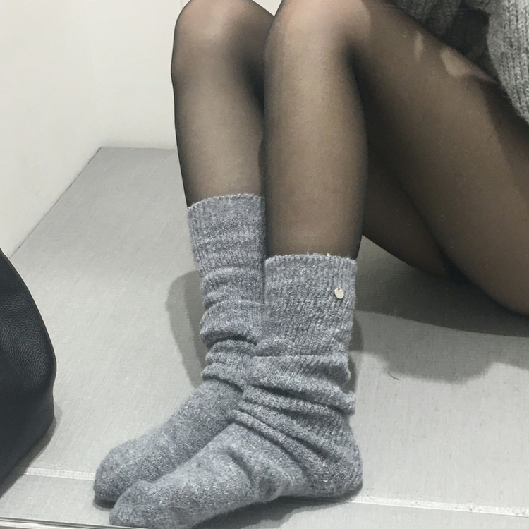 ニットウォーマーロングソックス(6color) GREY