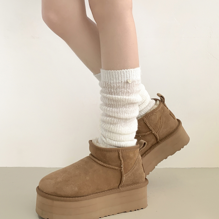 ニットウォーマーロングソックス(6color) IVORY