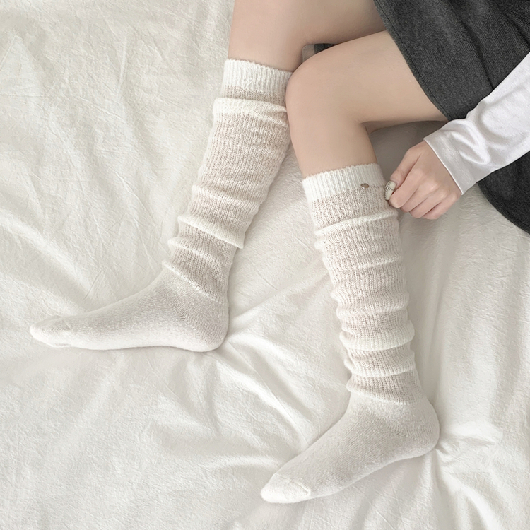 ニットウォーマーロングソックス(6color) IVORY