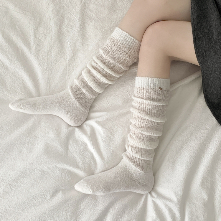 ニットウォーマーロングソックス(6color) IVORY