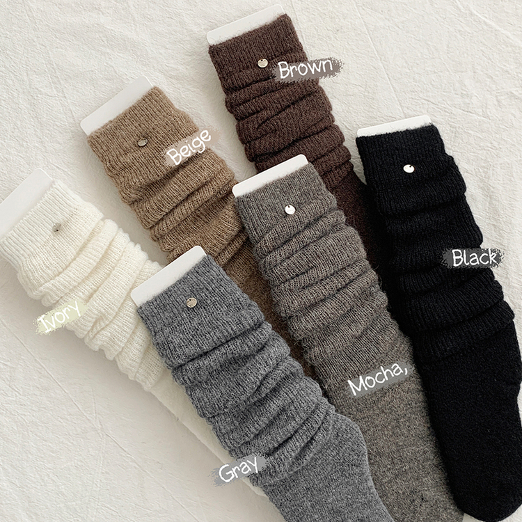 ニットウォーマーロングソックス(6color)