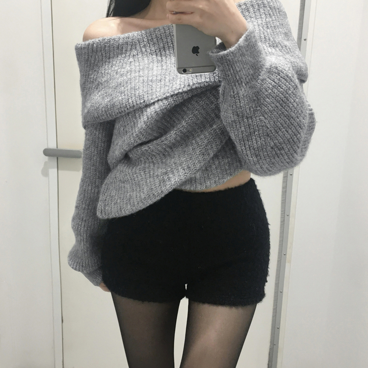 ボアバンディングハイウエストショートパンツ BLACK