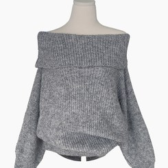 레이티 보카시 여리 오버핏 오프숄더 니트