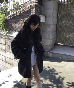 フードラグランビジョハーフコート｜コート｜韓国ファッション