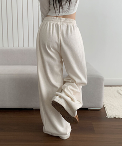 단독최저가 윙크 사이드핀턱 올밴딩 스트링 기모안감 트레이닝 와이드팬츠 아이보리