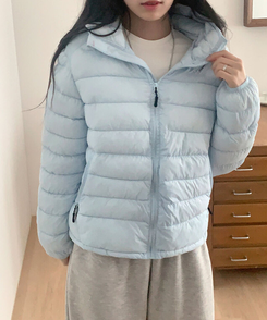3일만특가 리케 퀄팅 자수 후드 경량패딩 패딩 스트링 웰론 집업패딩 소라