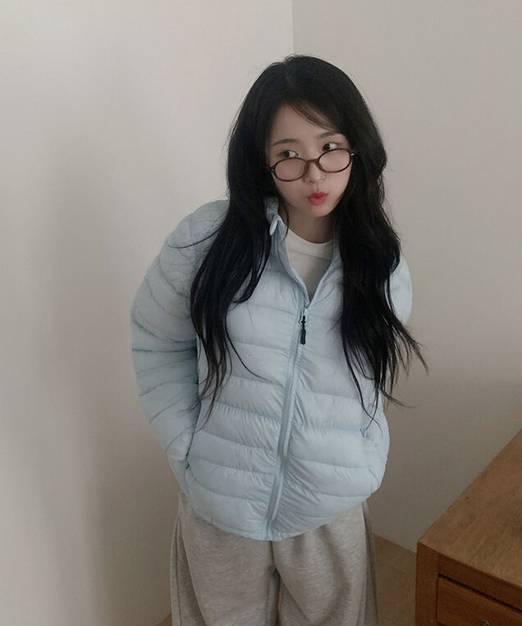 3일만특가 리케 퀄팅 자수 후드 경량패딩 패딩 스트링 웰론 집업패딩 소라