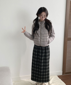 저렴이NO 웰론 충전재 후드 경량패딩 집업 휴대용 파우치 세트 그레이