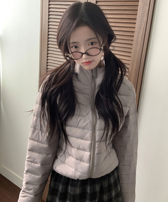 저렴이NO 웰론 충전재 후드 경량패딩 집업 휴대용 파우치 세트 그레이