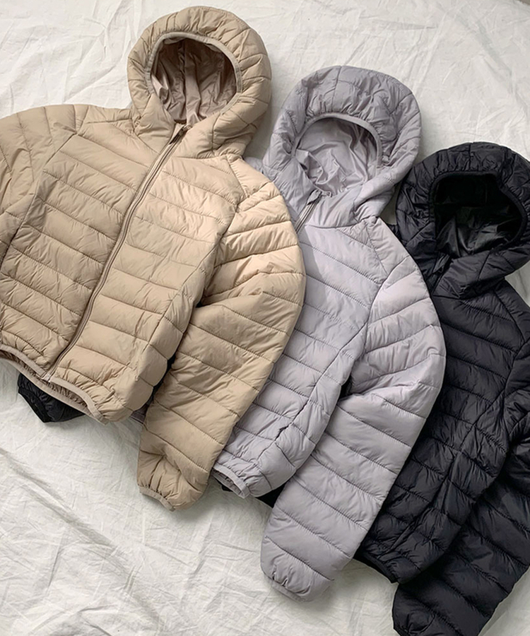 저렴이NO 웰론 충전재 후드 경량패딩 집업 휴대용 파우치 세트