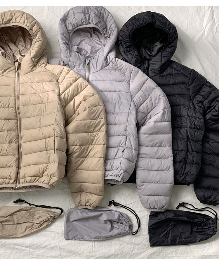 저렴이NO 웰론 충전재 후드 경량패딩 집업 휴대용 파우치 세트